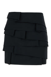 Mini gonna in misto acetato nero -  | Wise