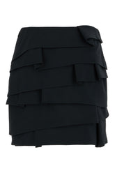 Mini gonna in misto acetato nero -  | Wise