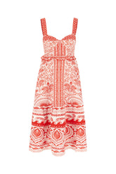 Abito in misto lino stampato -  | Wise