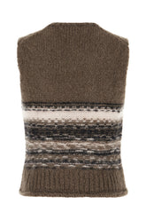 Maglione smanicato in misto lana multicolor -  | Wise