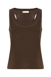 Canotta in viscosa marrone -  | Wise