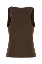 Canotta in viscosa marrone -  | Wise