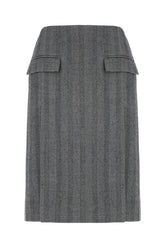 Gonna in misto lana stretch ricamata -  | Wise