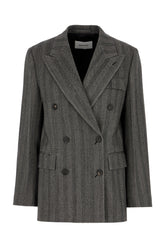 Giacca in misto lana stretch ricamata -  | Wise