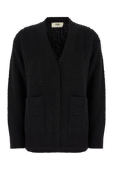 Cardigan in misto lana stretch nera -  | Wise