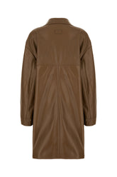 Cappotto in pelle cioccolato -  | Wise