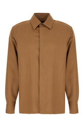 Brown wool blend shirt -  | Wise