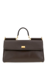 Dark brown leather handbag -  | Wise