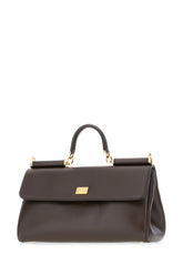 Dark brown leather handbag -  | Wise