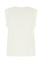 Maglione smanicato in misto poliestere bianco -  | Wise