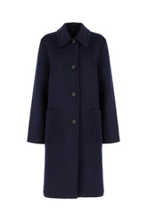 Cappotto reversibile in misto lana blu navy -  | Wise