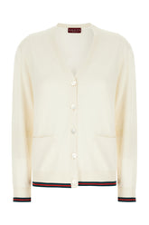 Cardigan in misto cashmere avorio -  | Wise