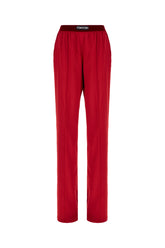 Pantalone in seta stretch rosso -  | Wise