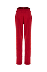 Pantalone in seta stretch rosso -  | Wise