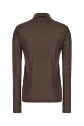 Chocolate silk polo shirt -  | Wise