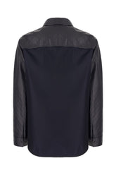 Midnight blue leather shirt -  | Wise