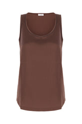 Top in seta stretch cioccolato -  | Wise