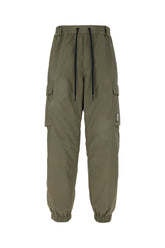Pantalone cargo in poliestere stretch verde militare -  | Wise