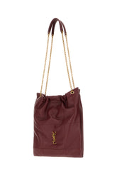 Borsa a spalla Pochon in pelle bordeaux -  | Wise