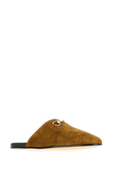 Slippers in pelle scamosciata fango -  | Wise