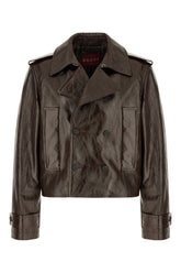 Giubbino in pelle cioccolato -  | Wise