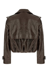 Giubbino in pelle cioccolato -  | Wise