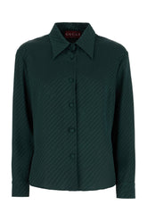 Camicia in seta verde bottiglia -  | Wise