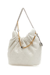 White nappa leather mini Fleming bucket bag -  | Wise