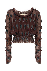 Top in misto seta cioccolato -  | Wise