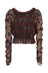 Top in misto seta cioccolato -  | Wise