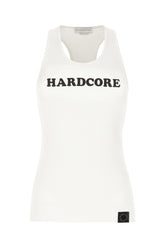 White stretch cotton tank top -  | Wise