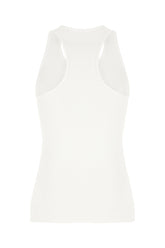 White stretch cotton tank top -  | Wise