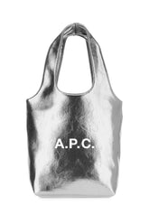 Silver synthetic leather small Ninon shopping bag -  | Wise