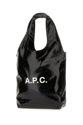 Black vinyl shoulder bag -  | Wise