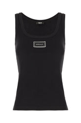 Black stretch cotton top -  | Wise