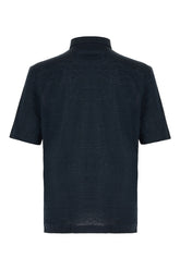 Polo in lino blu notte -  | Wise
