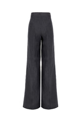 Pantalone in lino blu denim -  | Wise