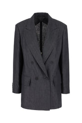 Giacca in lino antracite -  | Wise