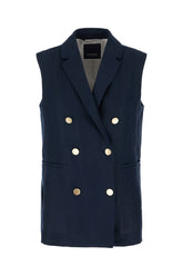Gilet in lino blu notte -  | Wise