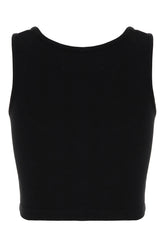 Top crop in cotone stretch nero -  | Wise