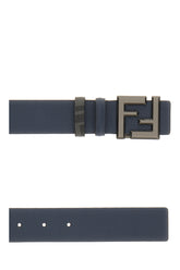 Cintura reversibile in pelle blu notte -  | Wise