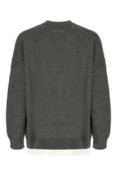 Cardigan in lana e acrilico grafite -  | Wise