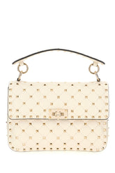 Ivory nappa leather medium Rockstud Spike handbag -  | Wise