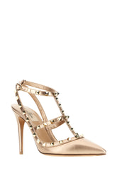 Scarpe con tacco Rockstud in pelle oro rosa -  | Wise