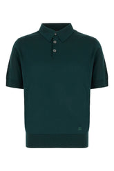 Polo in seta verde scuro -  | Wise