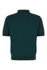 Polo in seta verde scuro -  | Wise
