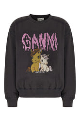 Felpa oversize in cotone antracite -  | Wise