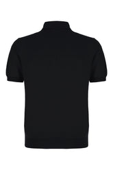 Polo in misto seta nera -  | Wise