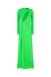 Abito lungo in viscosa verde fluo -  | Wise