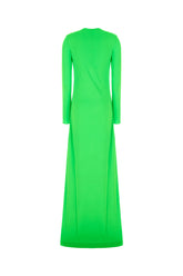 Abito lungo in viscosa verde fluo -  | Wise